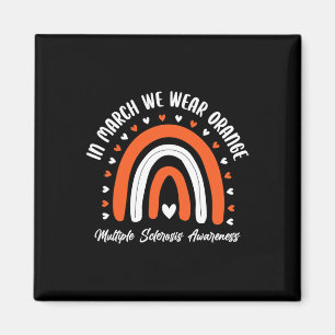 Cute Orange Ribbon Ms Warrior Multiple Sclerosis A Magnet