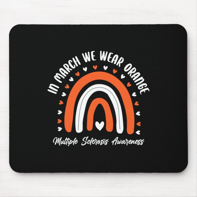 Cute Orange Ribbon Ms Warrior Multiple Sclerosis A Mouse Mat (Front)