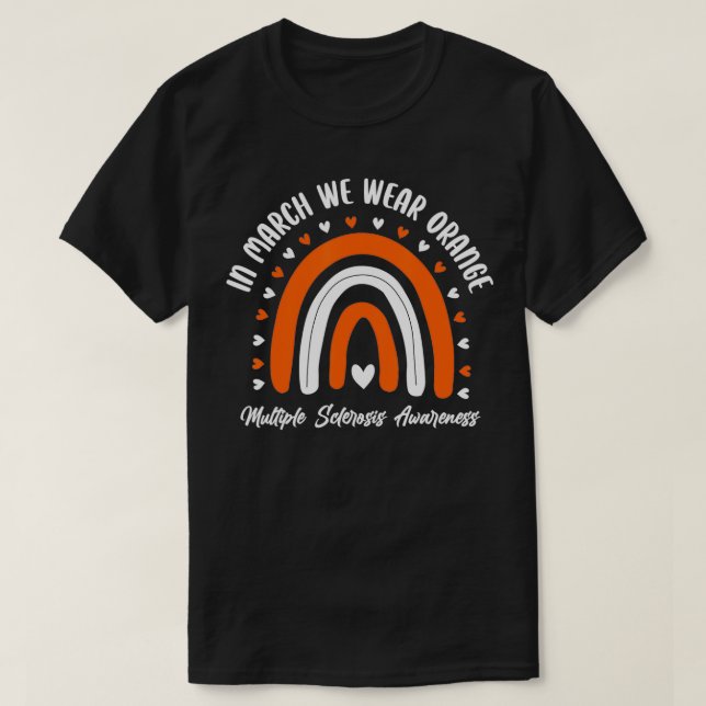 Cute Orange Ribbon MS Warrior Multiple Sclerosis A T-Shirt (Design Front)