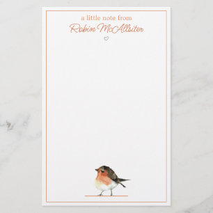 Cute Orange Robin - Simple Elegant Stationery