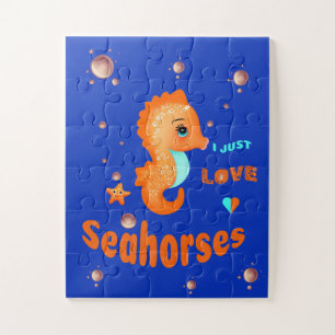 Cute orange seahorse jigsaw puzzle