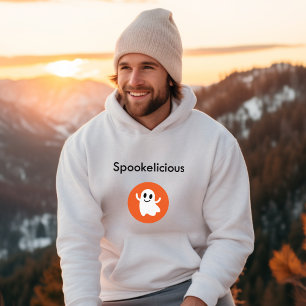 Cute Orange Spookelicious Smiling Halloween Ghost Hoodie