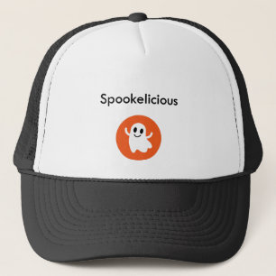 Cute Orange Spookelicious Smiling Halloween Ghost Trucker Hat
