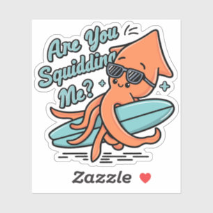 Cute Orange Squid Puns Are You Squidding Me