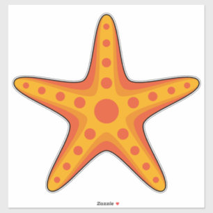 Cute Orange Starfish Cartoon