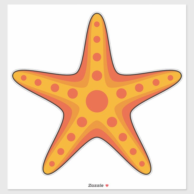 Cute Orange Starfish Cartoon (Sheet)