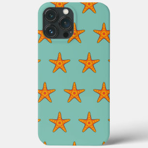 Cute Orange Starfish Cartoon iPhone 13 Pro Max Case