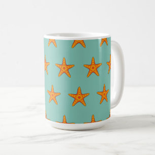 Cute Orange Starfish Cartoon Coffee Mug
