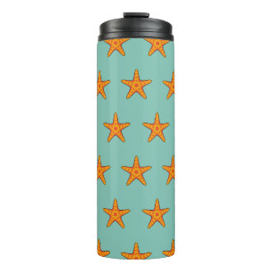 Cute Orange Starfish Cartoon Thermal Tumbler