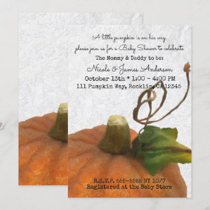 Cute Orange Storybook Princess Baby Shower Invitation