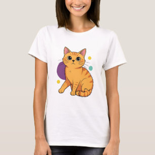Cute Orange Tabby Cat Cartoon T-Shirt