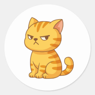 Cute Orange Tabby Cat Classic Round Sticker