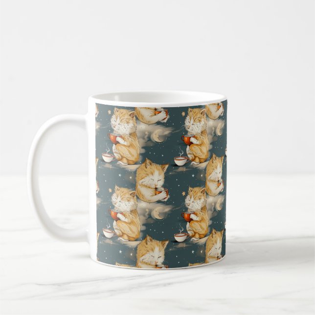 Cute Orange Tabby Cat Coffee Mug (Left)