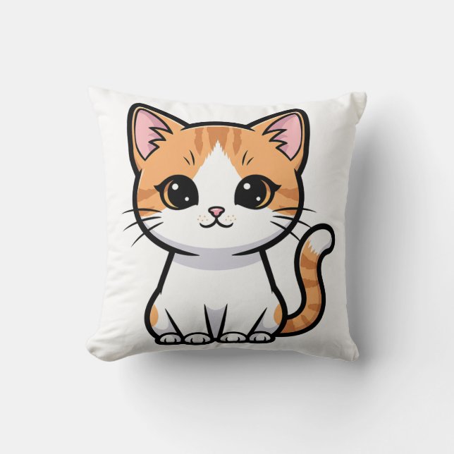 Cute Orange Tabby Cat Cushion (Front)