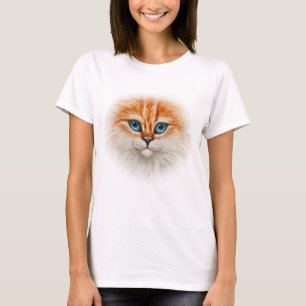 Cute Orange Tabby Cat Happy Face T-Shirt