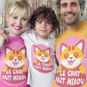 Cute Orange Tabby Cat Kitten Speaks French T-Shirt