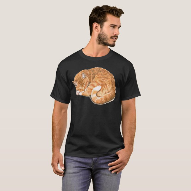 Cute Orange Tabby Cat Shirt - Gift For Cat Lovers (Front Full)