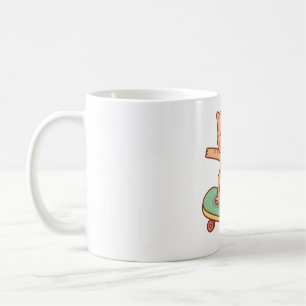 Cute Orange Tabby Cat Skating On Skateboard  Coffee Mug