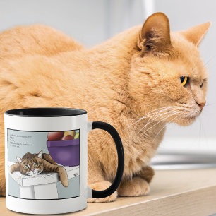 Cute Orange Tabby Cat Treats Funny Waiting Mug