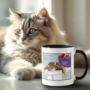 Cute Orange Tabby Cat Treats Funny Waiting Mug