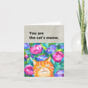 Cute Orange Tabby Cat You are Cat's Meow Love Card
