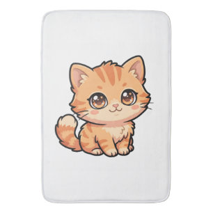 Cute Orange Tabby Kitten Bath Mat