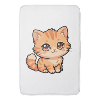 Cute Orange Tabby Kitten Bath Mat