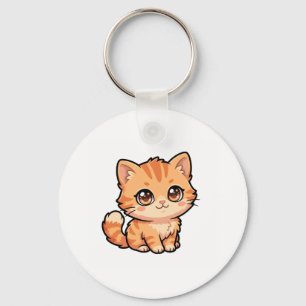 Cute Orange Tabby Kitten Keychain