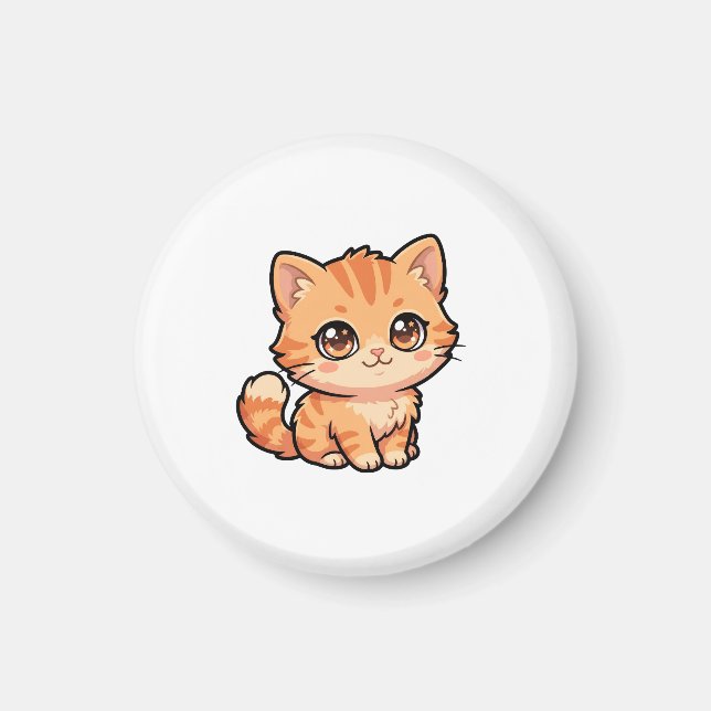Cute Orange Tabby Kitten Magnet (Front)