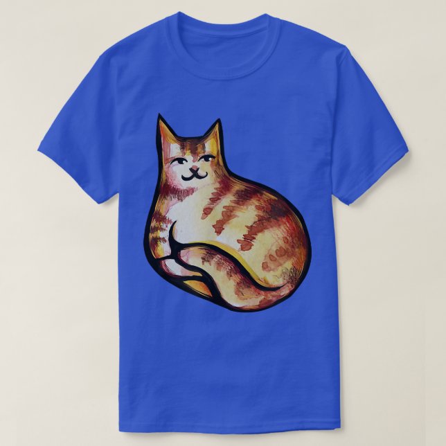 Cute Orange Tabby Kitty Cat Art Fun cat mum  T-Shirt (Design Front)