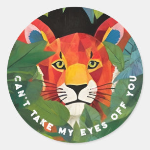 Cute Orange Tiger Colorful Wild Jungle Paint Classic Round Sticker