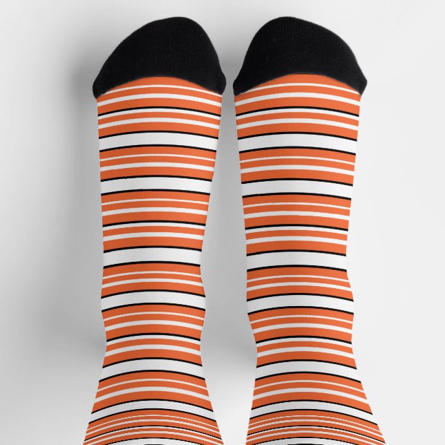 Cute orange white stripes socks (Top)