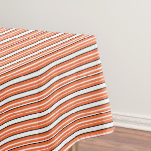 Cute orange white stripes tablecloth