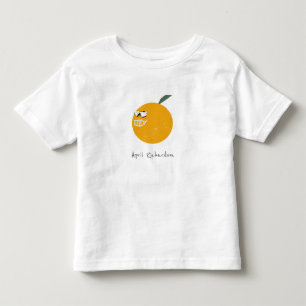 Cute Orange With Sunglasses Fruit Kids Hand Drawn Toddler T-Shirt
