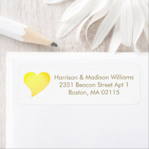 Cute orange yellow heart custom Return Address