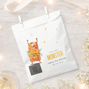 Cute Orange Yellow One Eyed Monster Kids Birthday Favour Bags