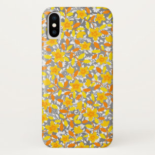 Cute orange yellow white flowers patterns iPhone x case