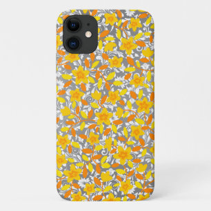 Cute orange yellow white flowers patterns iPhone 11 case