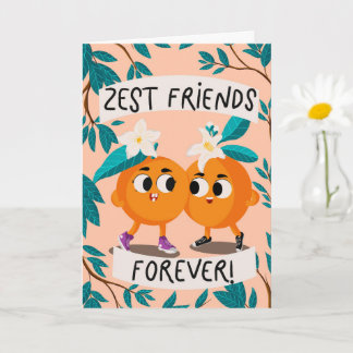 Cute Orange Zest Friends Card