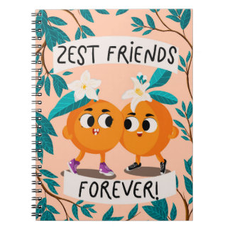 Cute Orange Zesty Friends Notebook