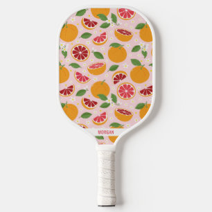 Cute Oranges on light pink Pickleball Paddle