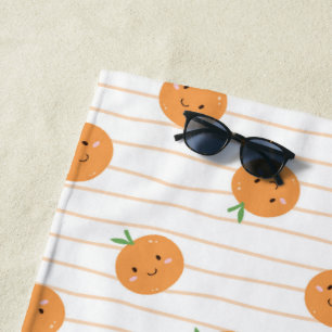 Cute Oranges Print - Beach Towel