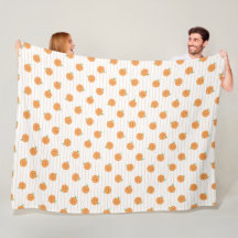 Cute Oranges Print - Fleece Blanket
