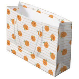 Cute Oranges Print - Large Gift Bag