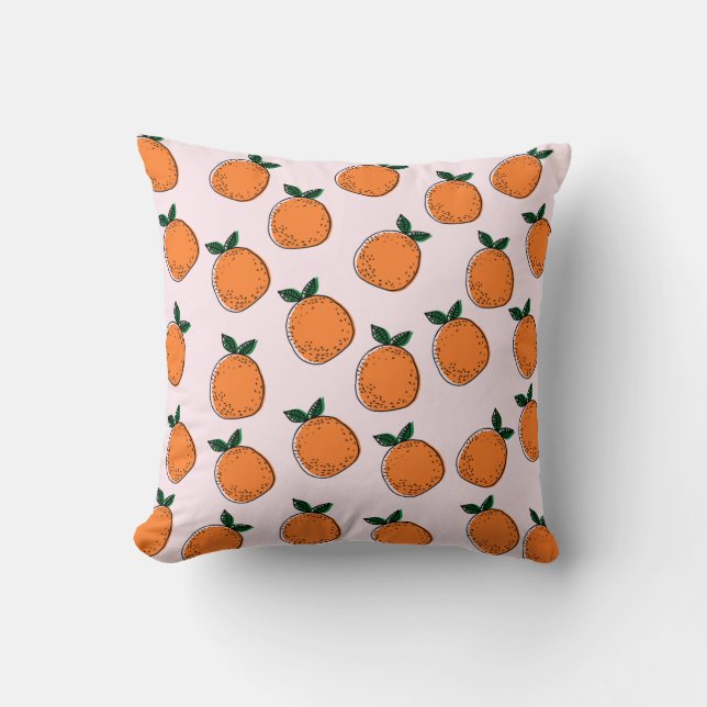 Cute Oranges Throw Pillow (Front)