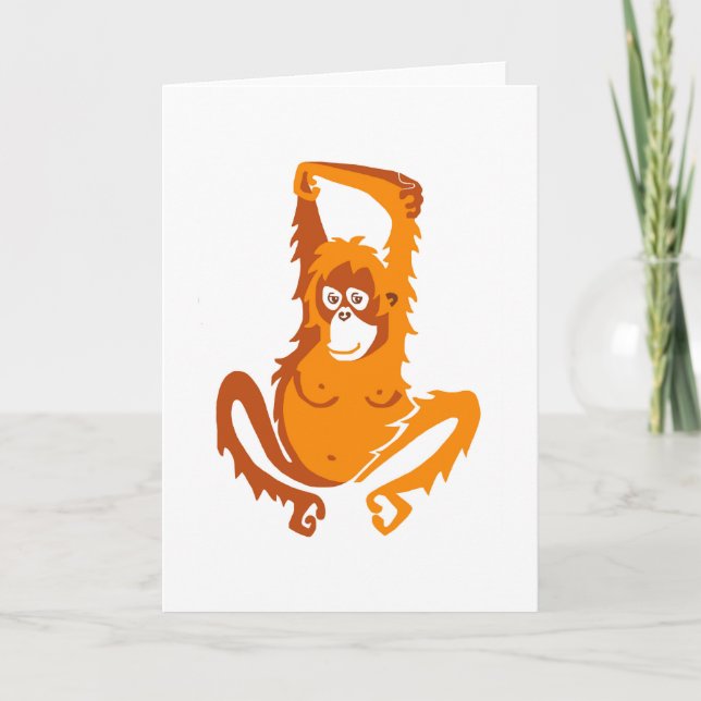 Cute ORANGUTAN -Conservation - Wildlife -Ape Card (Front)