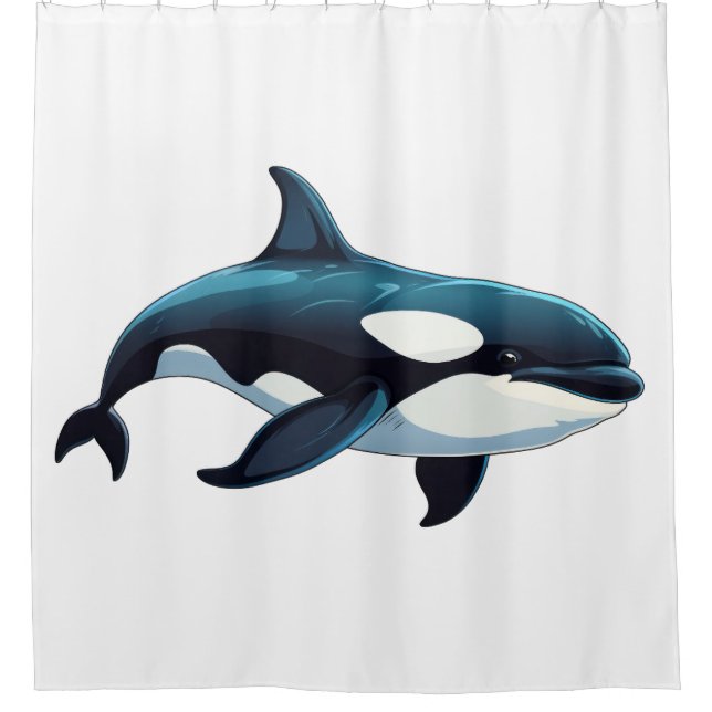 Cute Orca doodle   Shower Curtain (Front)