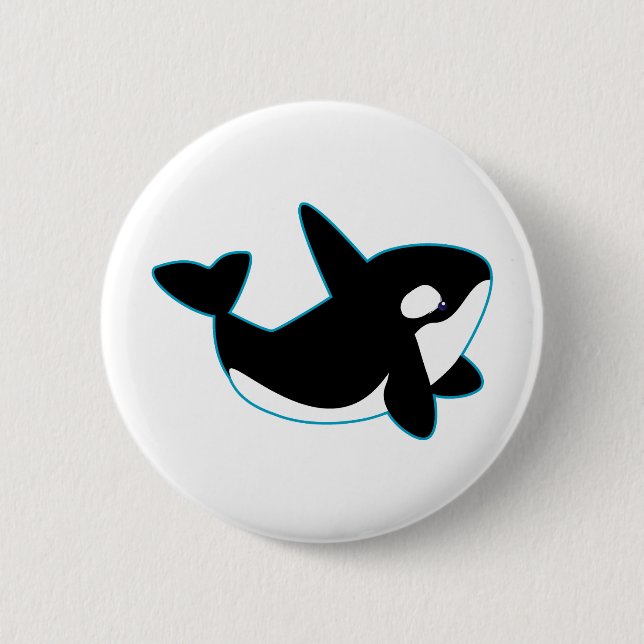 Cute Orca (Killer Whale) 6 Cm Round Badge (Front)