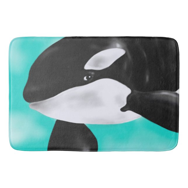 Cute Orca Whale Bath Mat (Front)