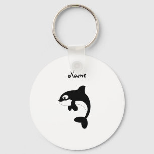 Cute orca whale key ring
